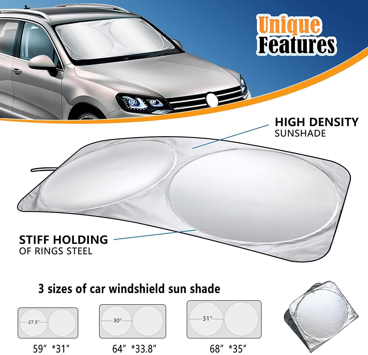 Sunshade Car Sunshade Silver-Coated Cloth Material