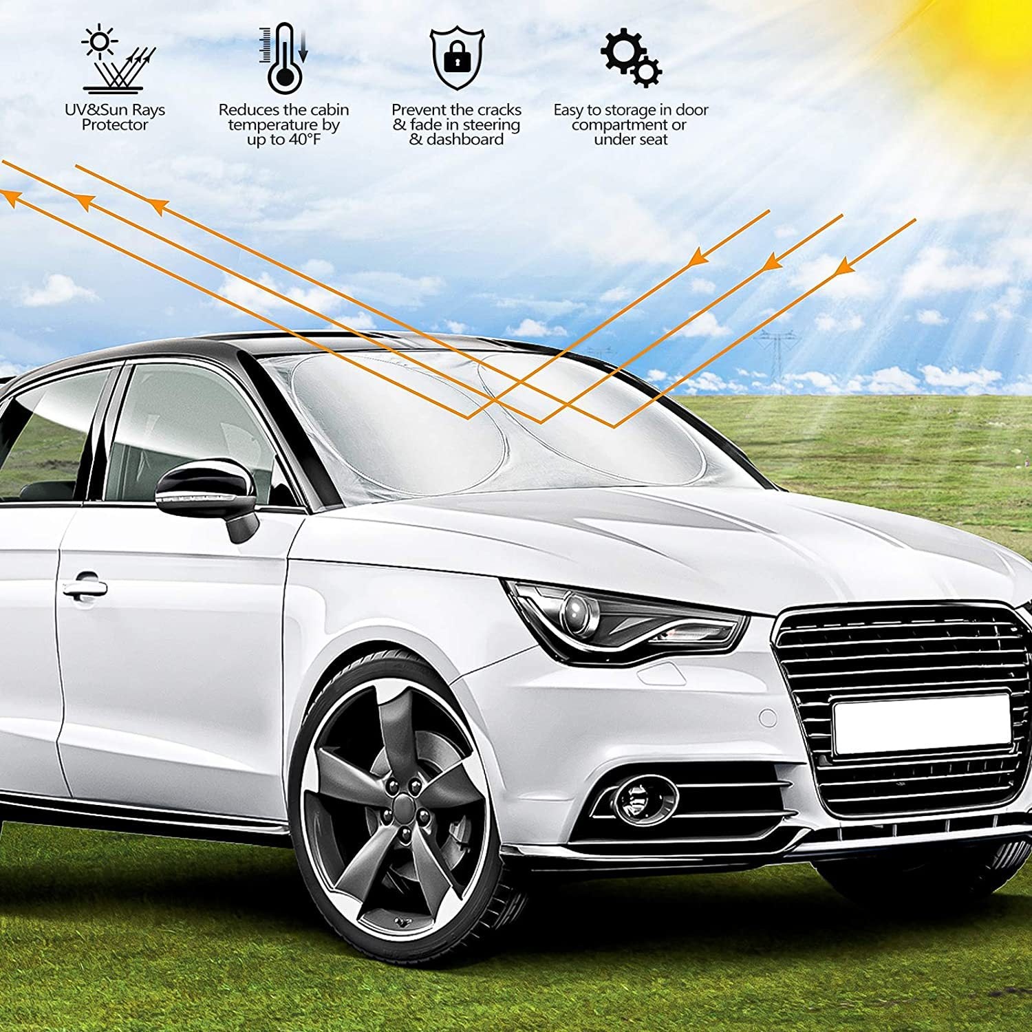 Sunshade Car Sunshade Silver-Coated Cloth Material
